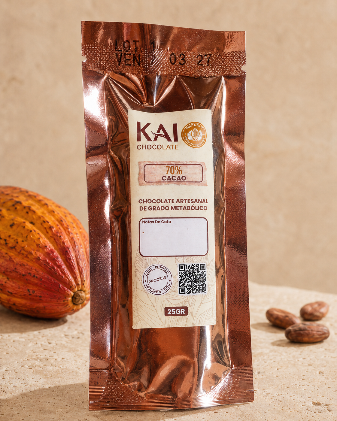 Barra 25g · Bolsa trilaminar · Con alulosa
